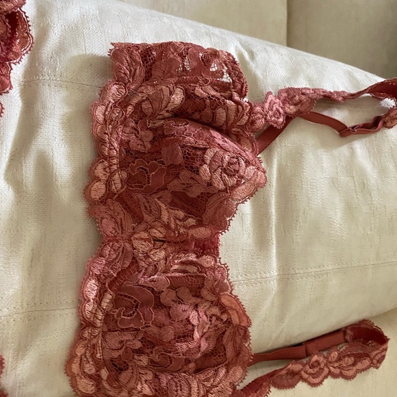 LaPerla Lingerie Lace Set NWOT size 34B panties size 1-32 rust lace beautiful - Picture 7 of 7